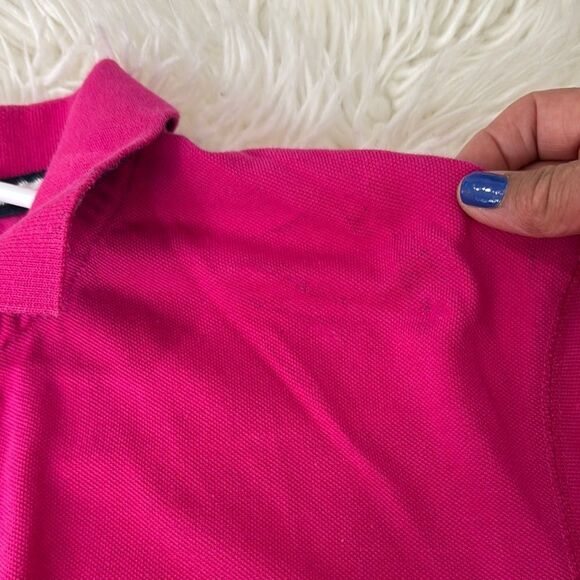 Express Pink Polo Shirt with Navy Trim - Picture 7 of 8